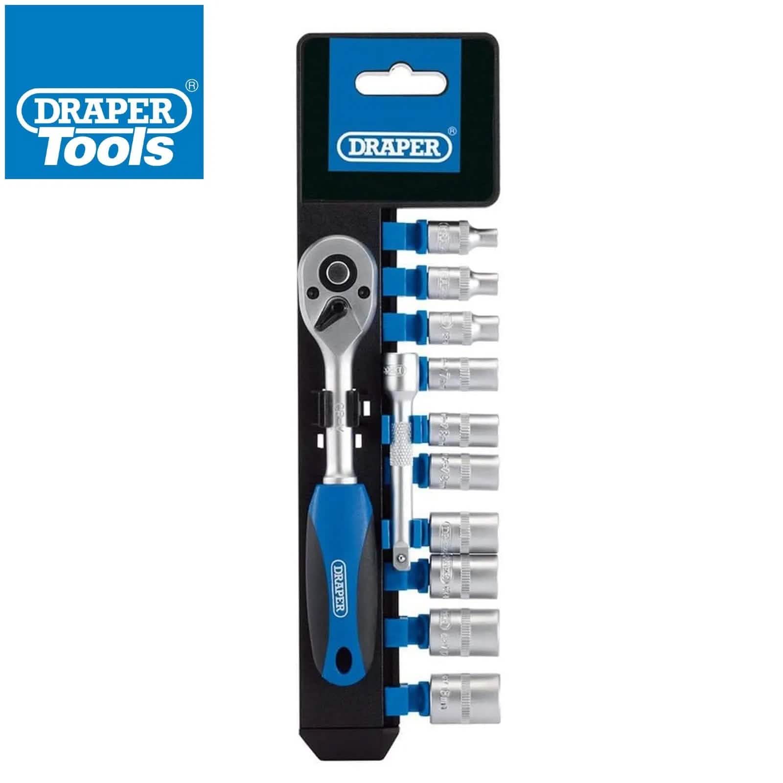 Draper 1/4" Socket Set Draper 16369 Metric Socket and Ratchet Set | 1/4" Sq. Dr. | 12 Piece