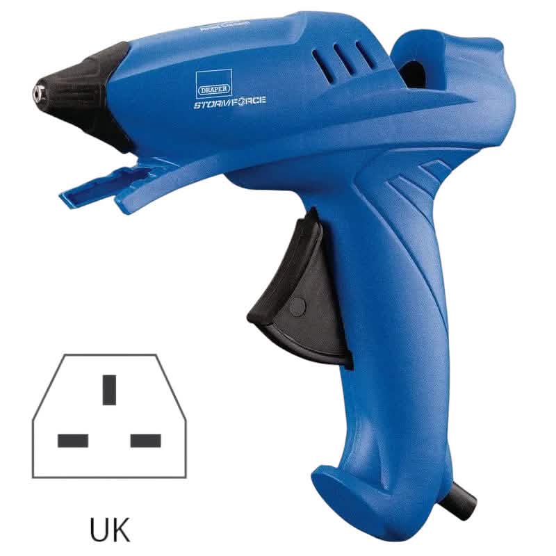 DRAPER 83660 230V 100W Electric Hot Melt Trigger Glue Gun plus 6 Adhesive Sticks