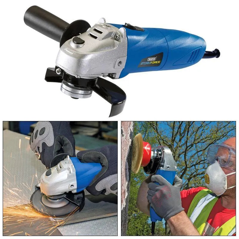 Draper Draper 115Mm Angle Grinder Electric 240V 500W 4.5" 12000Rpm + Side Handle