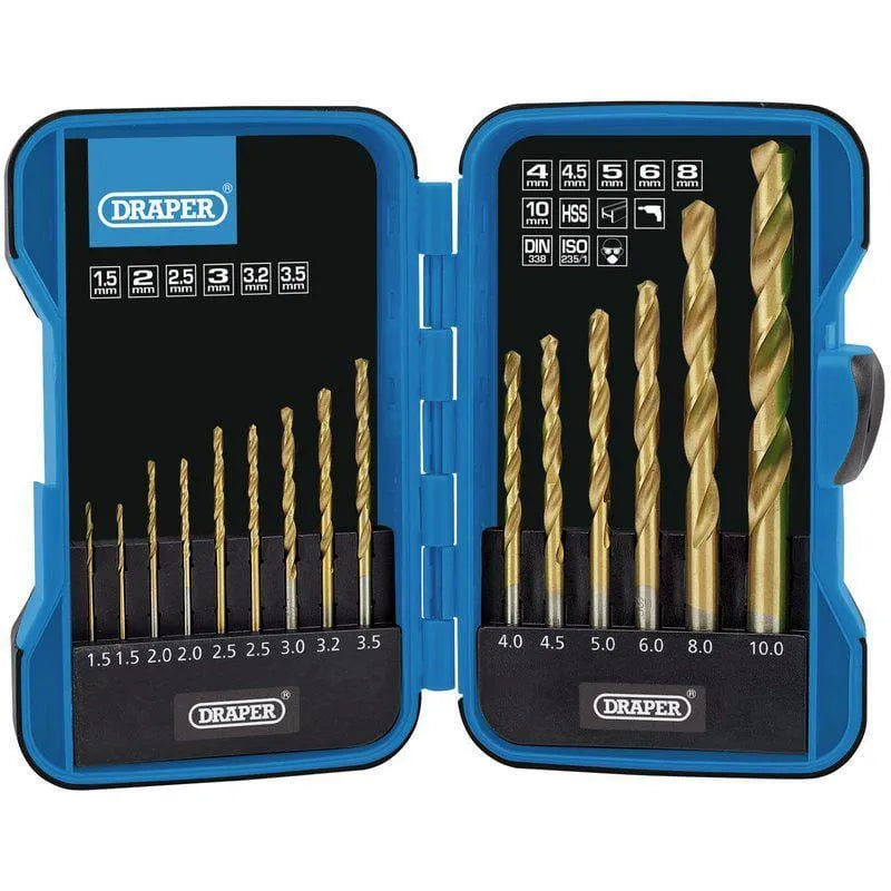 Draper Draper 15Pc Titanium Nitride Coated Metric Hss Drill Bit Set 1.5-10Mm C/W Case