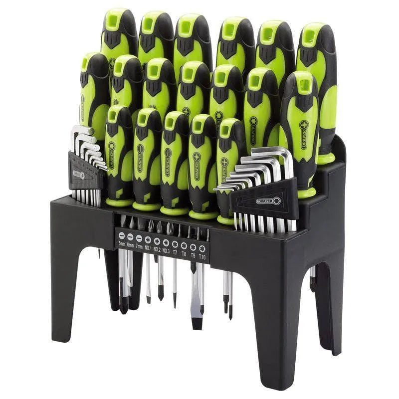Draper DRAPER 44PC SCREWDRIVER HEX ALLEN KEY & BIT SET + STORAGE STAND PLAIN CROSS POZI