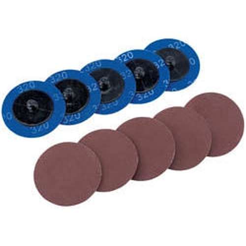Draper Draper Aluminium Oxide Sanding Discs, 50Mm, 320 Grit (Pack Of 10) Dr-75614