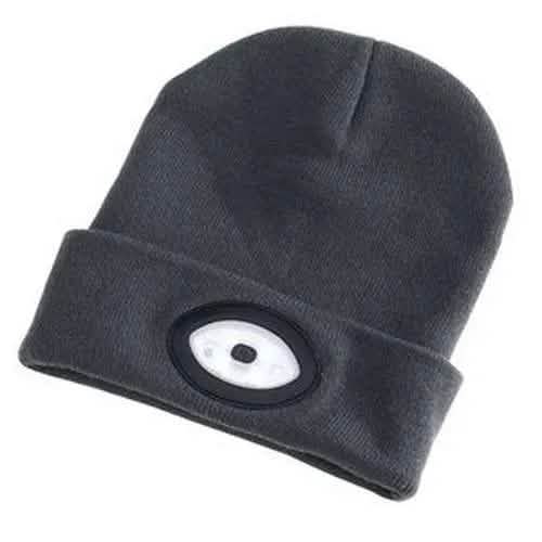Draper Draper Beanie Hat With Rechargeable Torch, One Size, 1W, 100 Lumens, Grey Dr-99522