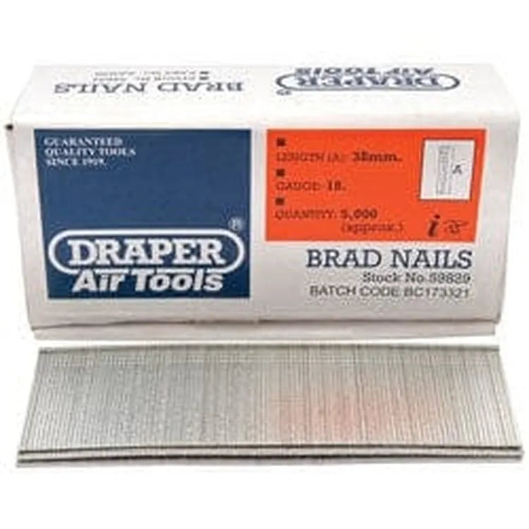 Draper Draper Brad Nails, 38Mm (Pack Of 5000) Dr-59829