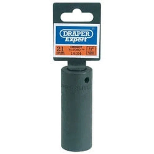 Draper Draper Deep Impact Socket, 1/2" Sq. Dr., 21Mm Dr-14104