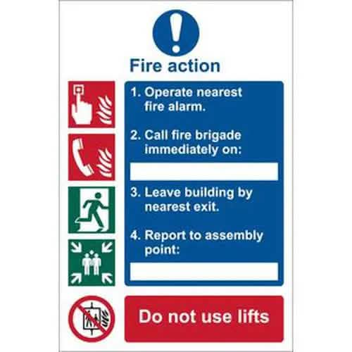 Draper Draper Fire Action Procedure' Mandatory Sign, 200 X 300Mm, Design 1 Dr-72154
