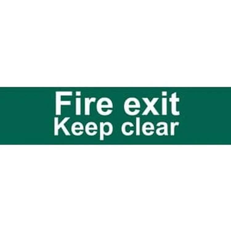 Draper Draper Fire Exit Keep Clear' Safety Sign, 200 X 50Mm Dr-73221