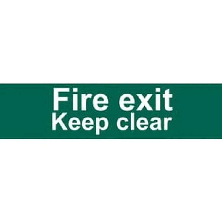 Draper Draper Fire Exit Keep Clear' Safety Sign, 200 X 50Mm Dr-73221