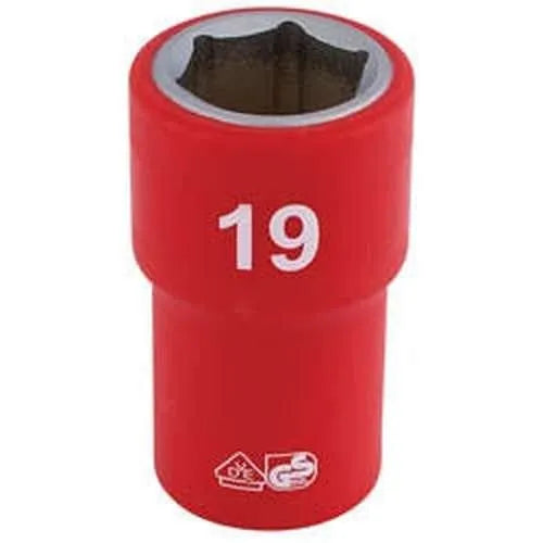 Draper Draper Fully Insulated Vde Socket, 1/2" Sq. Dr., 19Mm Dr-31880