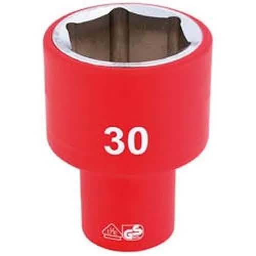 Draper Draper Fully Insulated Vde Socket, 1/2" Sq. Dr., 30Mm Dr-32000