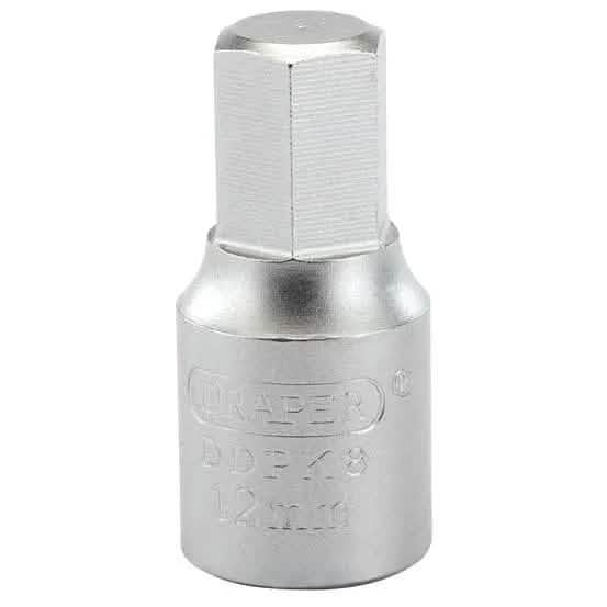 Draper Draper Hexagon Drain Plug Key, 3/8 Sq. Dr., 12Mm Dr-38326