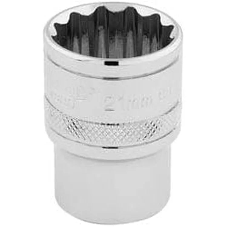 Draper Draper Hi-Torq 12 Point Socket, 1/2" Sq. Dr., 21Mm Dr-33290
