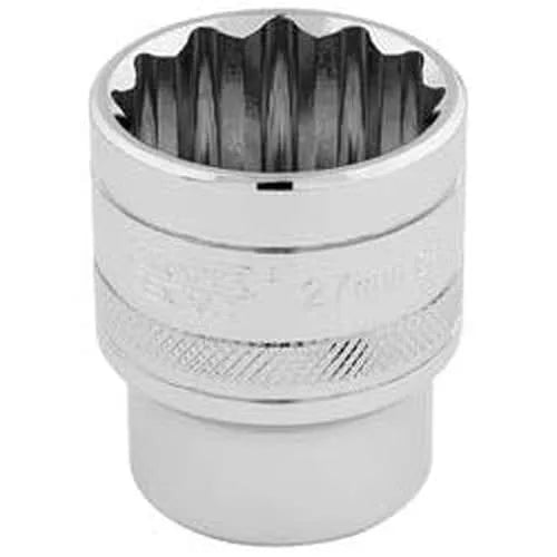 Draper Draper Hi-Torq 12 Point Socket, 1/2" Sq. Dr., 27Mm Dr-33442