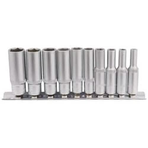 Draper Draper Metric Deep Socket On Metal Rail, 1/4" Sq. Dr. (10 Piece) Dr-16399