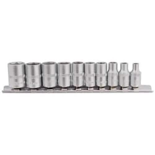 Draper Draper Metric Socket On Metal Rail, 1/4" Sq. Dr. (10 Piece) Dr-16398