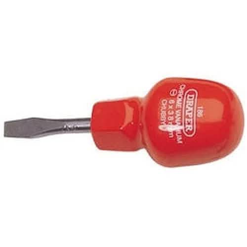 Draper Draper Plain Slot Flared Tip Cabinet Pattern Chubby Screwdriver, 6 X 38Mm (Sold Loose) Dr-19497