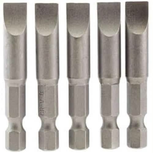 Draper Draper Plain Slot Insert Bit, 8Mm, 1/4" Hex, 50Mm Long (Pack Of 5) Dr-64280