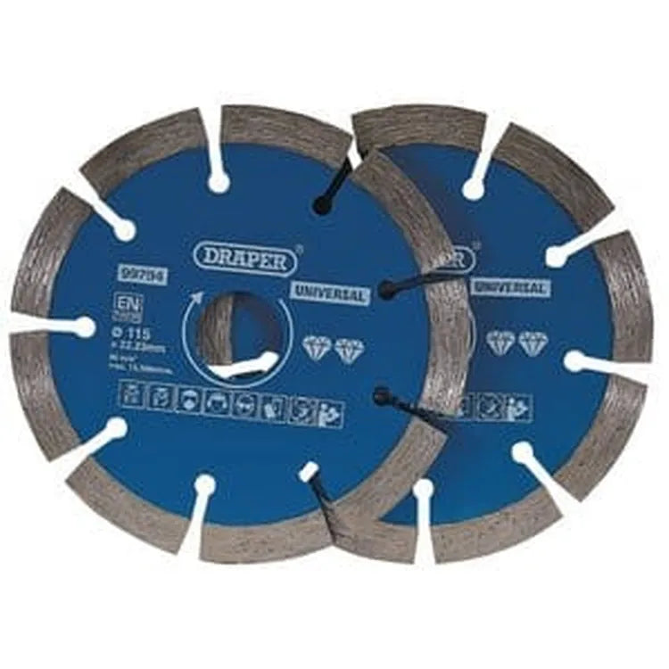 Draper Draper Segmented Diamond Blade, 115Mm (Pack Of 2) Dr-99794