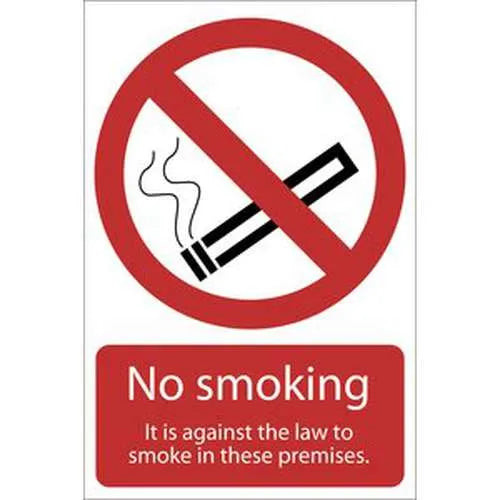 Draper Draper Smoking Against The Law' Prohibition Sign Dr-72167