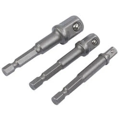 Draper Draper Socket Adaptor Set, 1/4" Hex. X 1/4", 3/8" & 1/2" Sq. Dr. (3 Piece) Dr-00005