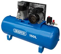 Draper Draper Stationary Belt-Driven Air Compressor, 150L, 2.2Kw Dr-55304
