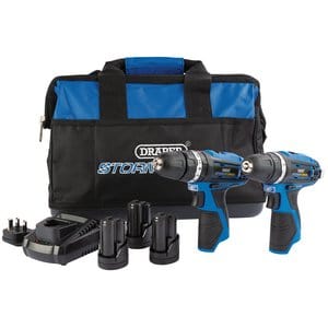 Draper Draper Storm Force 10.8V Power Interchange Combi Drill And Rotary Drill Twin Kit (+3 X 1.5Ah Batteries, Charger And Bag) Dr-52031
