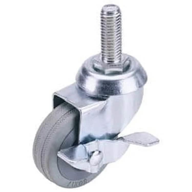 Draper Draper Swivel Bolt Fixing Rubber Castor With Brake, 75Mm Diameter, S.W.L. 70Kg Dr-65476