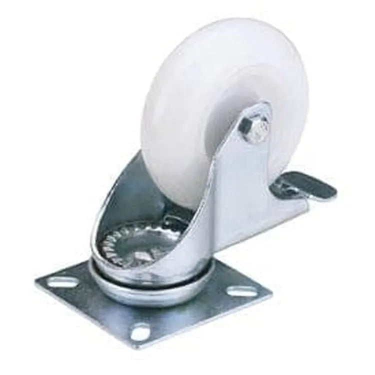 Draper Draper Swivel Plate Fixing Nylon Wheel With Brake, 75Mm Diameter, S.W.L. 70Kg Dr-65499