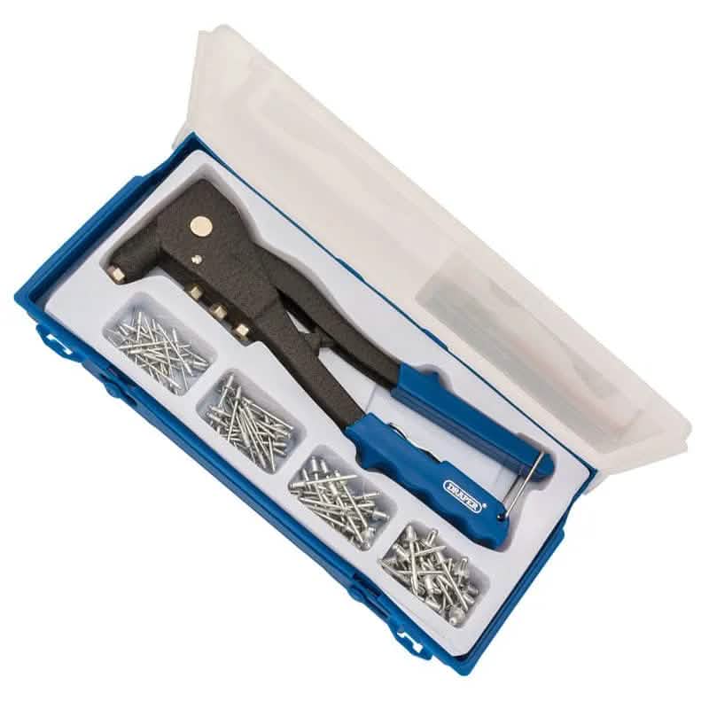 £23.99 Draper 27843 Tools Hand Pop Riveter Riveting Gun Kit + 100 ...