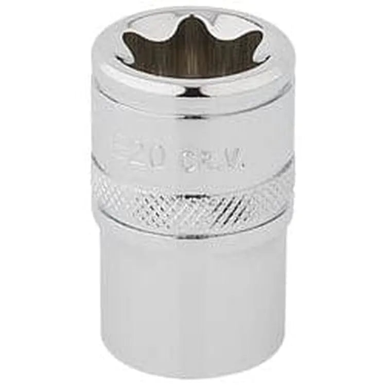 Draper Draper Tx-Star Socket, 1/2" Sq. Dr., E20 Dr-34345