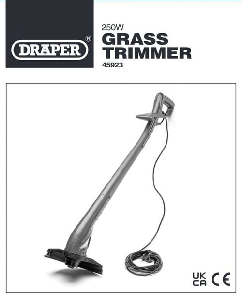 Draper Electric Grass Trimmer Draper 45923 Electric Grass Trimmer Garden Strimmer Weed Edge Cutter 250W - Green