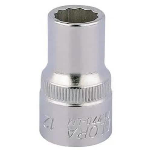 Draper Elora Elora Bi-Hexagon Socket, 1/2" Sq. Dr., 12Mm Dr-24575