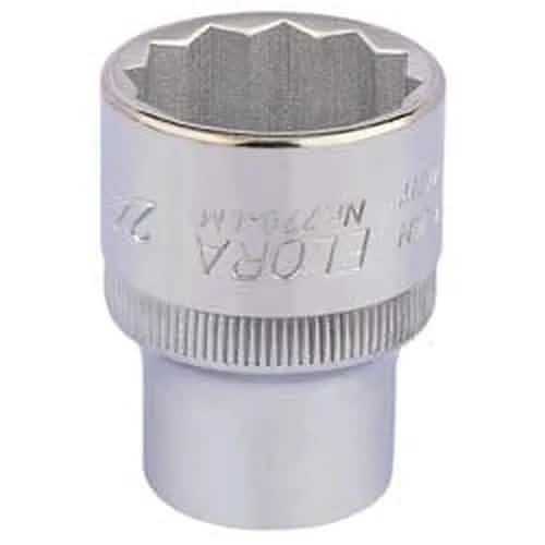 Draper Elora Elora Bi-Hexagon Socket, 1/2" Sq. Dr., 24Mm Dr-24690