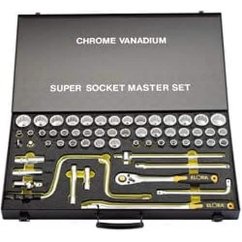 Draper Elora Metric, Whitworth And Imperial Socket Set, 1/2" Sq. Dr. (58 Piece) Dr-15372