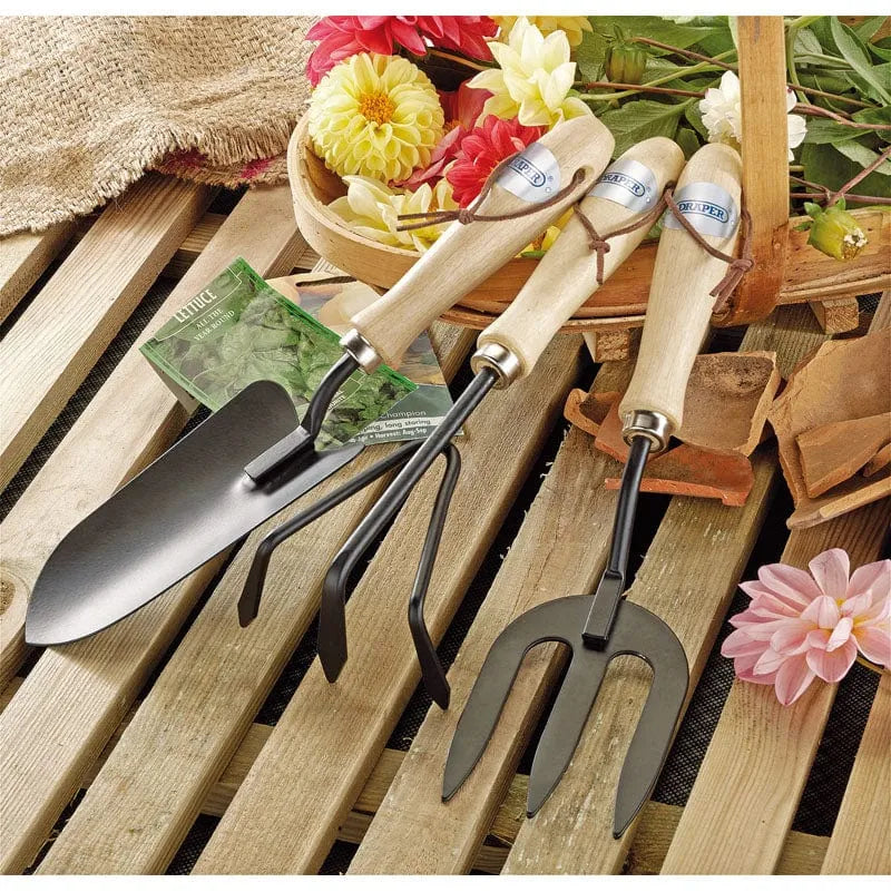Draper Garden Hand Tools Draper Carbon Steel Hand Fork, Cultivator And Trowel With Hardwood Handles Dr-83993  30OFF