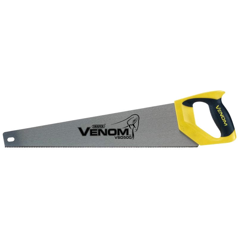 Draper Hand Saws Draper Venom 82195 500mm Soft Grip Double Ground Handsaw Carbon Steel Saw Blade