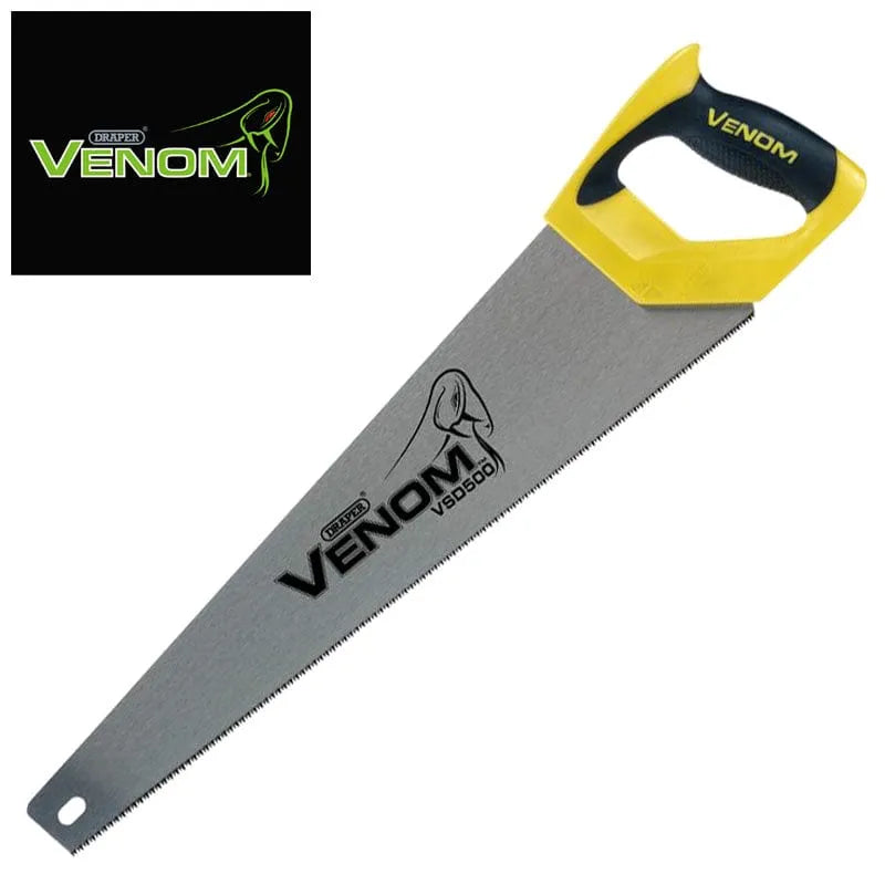 Draper Hand Saws Draper Venom 82195 500mm Soft Grip Double Ground Handsaw Carbon Steel Saw Blade