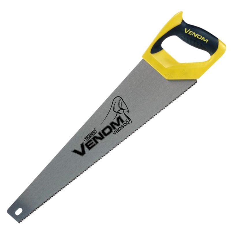 Draper Hand Saws Draper Venom 82195 500mm Soft Grip Double Ground Handsaw Carbon Steel Saw Blade
