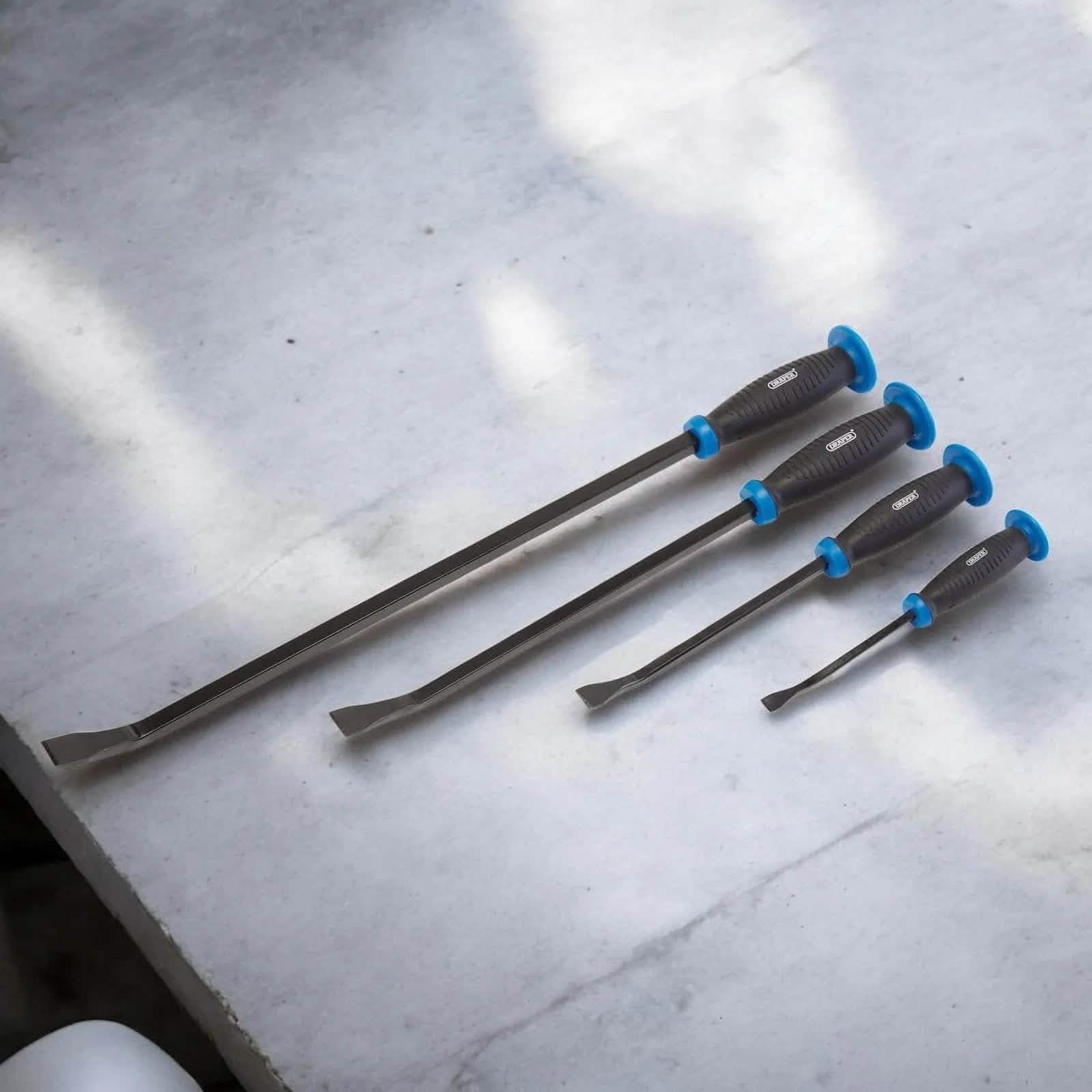 Draper Pry Bar Set Draper 08559 Pry Bar Set 4pc Wrecking Crow Bars Pound Thru Soft Grip Hand Guards