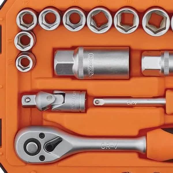 Draper Socket Set Draper 22110 34 Piece Socket & Bit Set 1/4" & 3/8" Drive 6 Point Chrome Vanadium HI-TORQ® Sockets