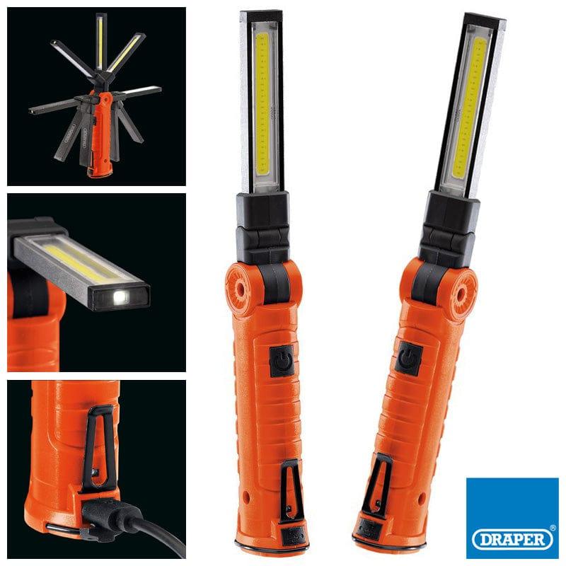 Draper torch LED Torch Rechargeable Cordless Inspection Lamp COB Draper 19184 - 2 PACK