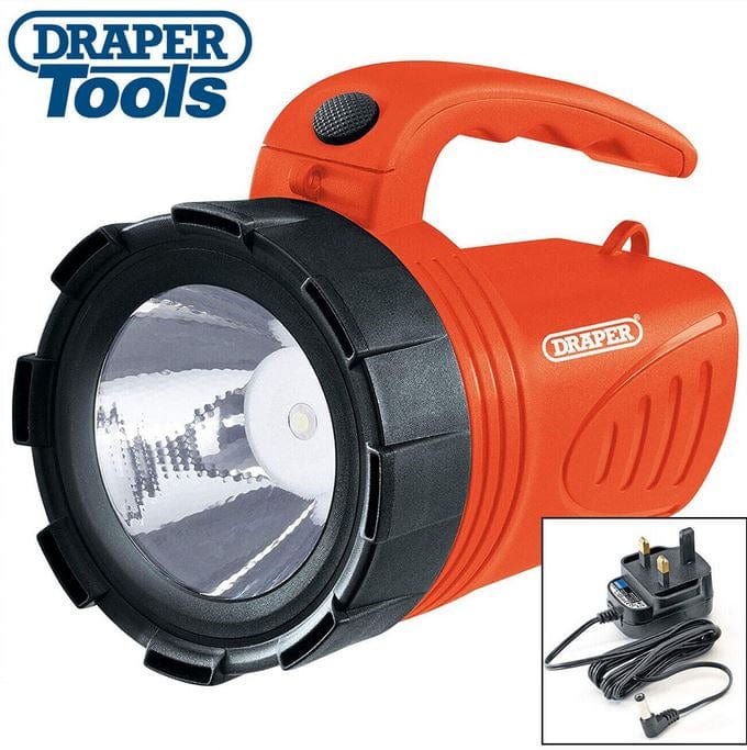 Draper Torches Draper 66013 - 3W Rechargeable Torch Spotlight (Orange) Dr-66013