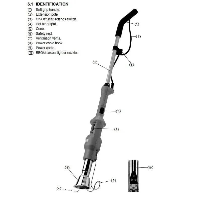 Draper Weed Burner Draper® 68696 2000W Electric Garden Weed Burner