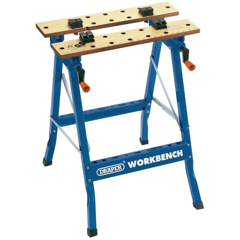 Draper Work Benches DRAPER 600mm PORTABLE FOLD DOWN WORKBENCH WITH CLAMPING VICE WORKMATE WORK BENCH