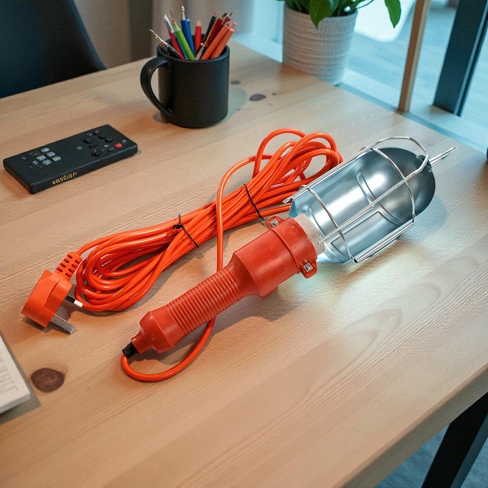 60W Inspection Lamp Garage Worklight Loft Work Light Torch c/w Hook & 5m Cable