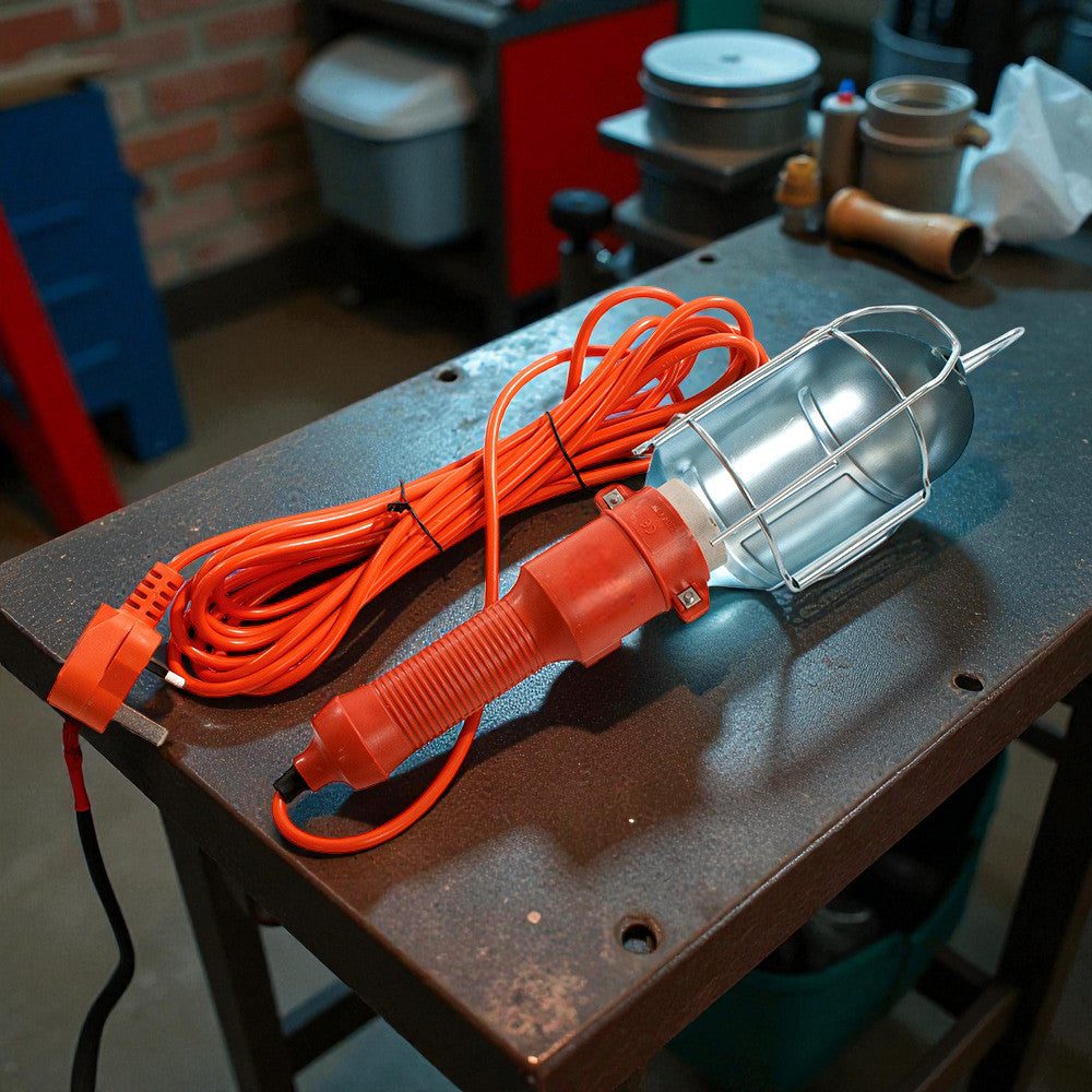 60W Inspection Lamp Garage Worklight Loft Work Light Torch c/w Hook & 5m Cable