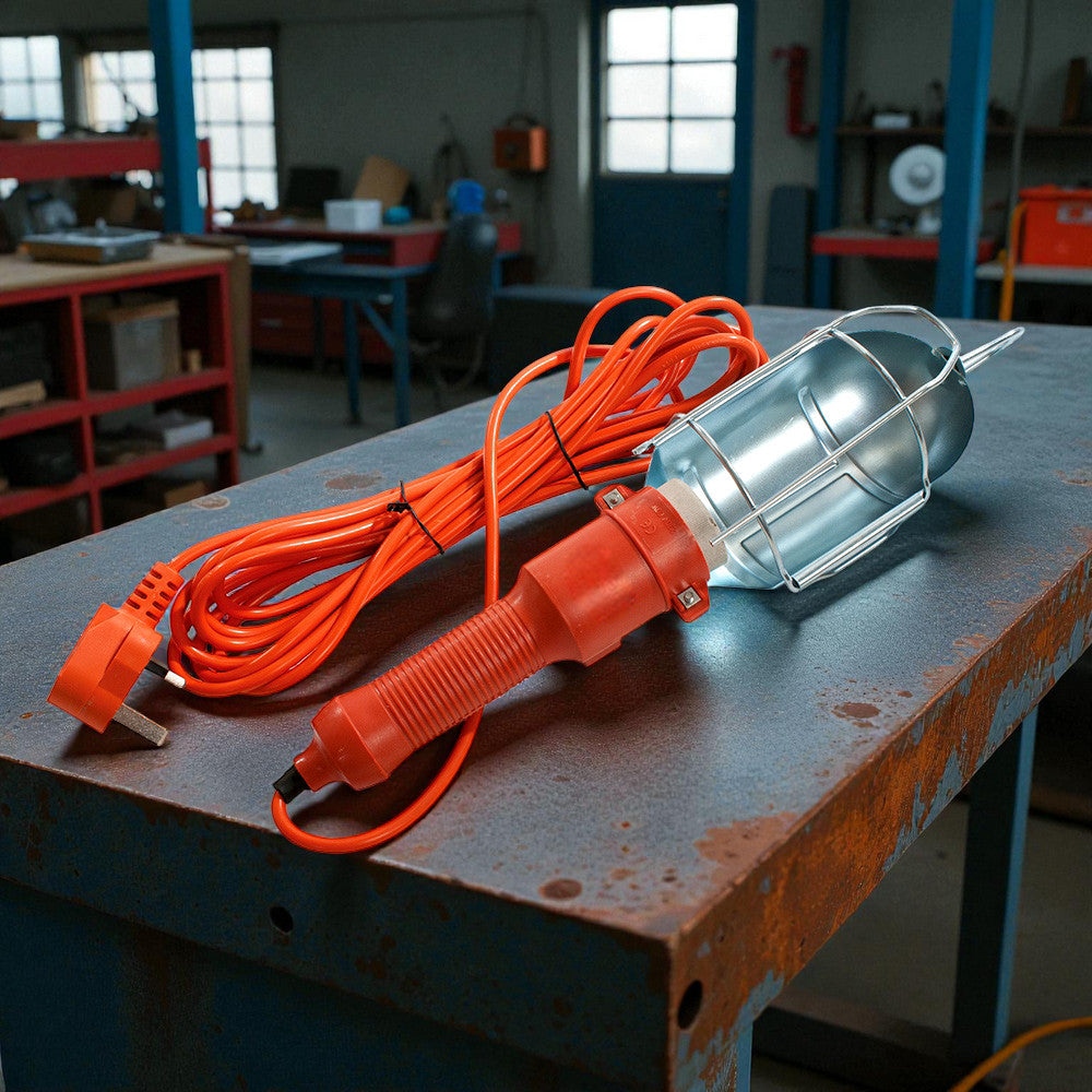 60W Inspection Lamp Garage Worklight Loft Work Light Torch c/w Hook & 5m Cable