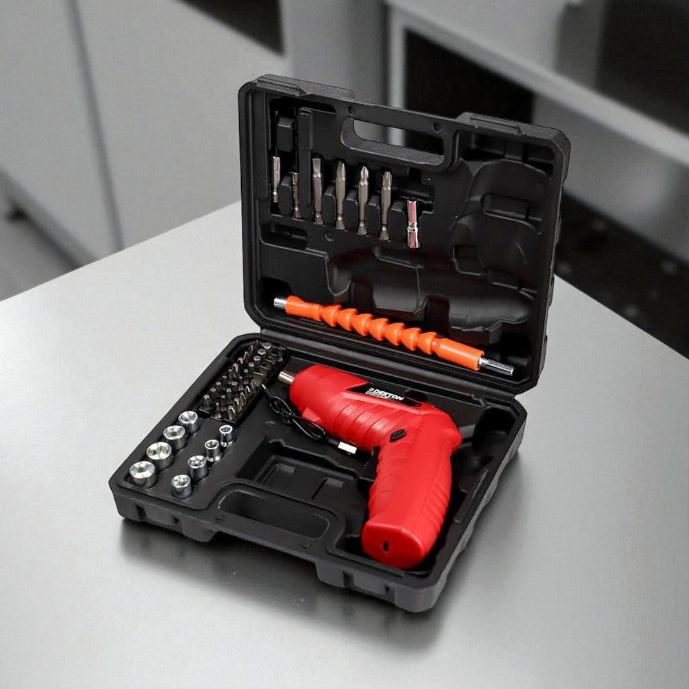 3.6V Cordless Electric Screwdriver USB Rechargeable + 48pc Bits Sockets & Case