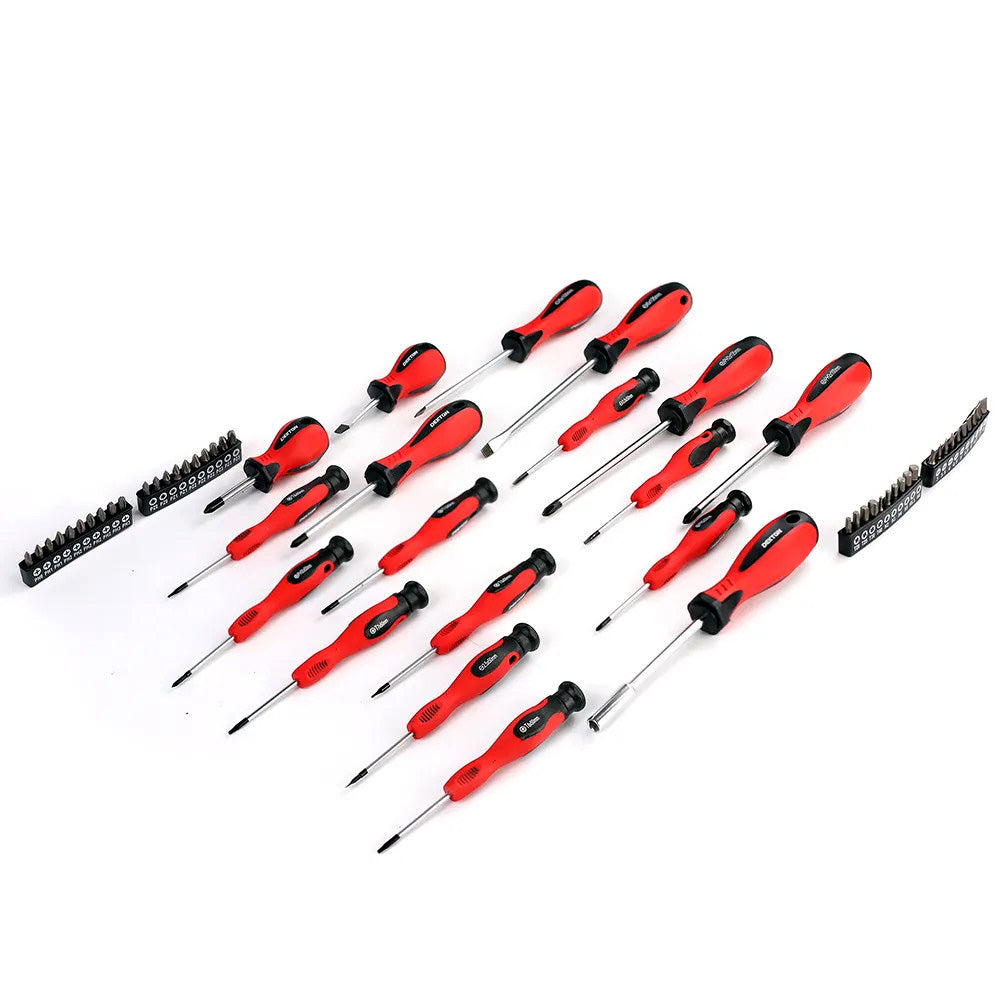 Screwdriver & Bits Set 58pc Precision Philips Flat Slot Torx Pozi + Storage Case