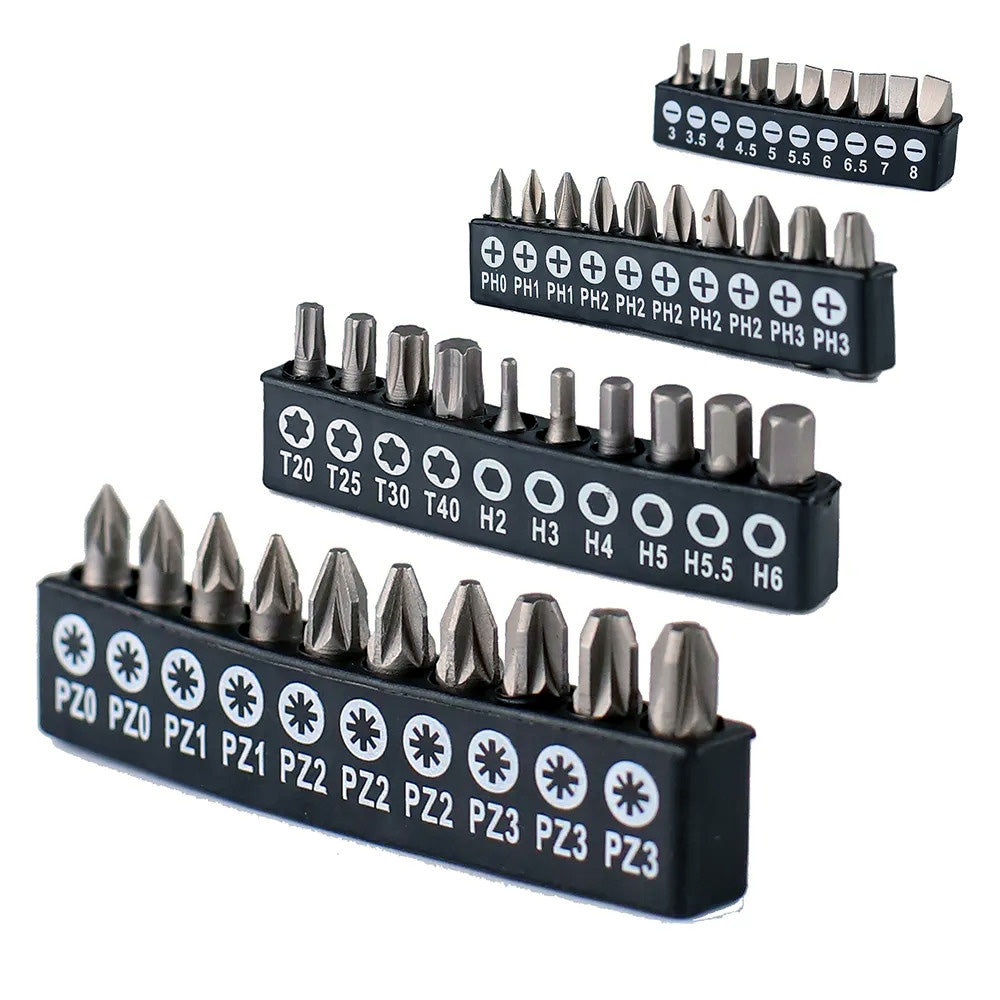 Screwdriver & Bits Set 58pc Precision Philips Flat Slot Torx Pozi + Storage Case
